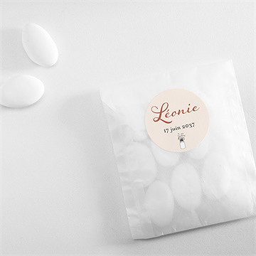 Sticker baptême lovely vintage - Mise en situation