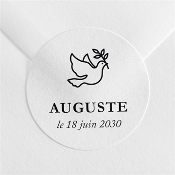 Sticker baptême joyeuse colombe