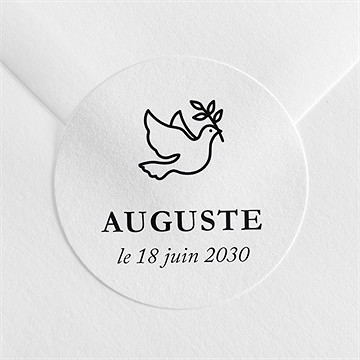 Sticker baptême joyeuse colombe