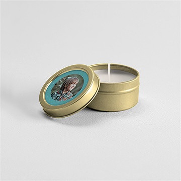 Bougie communion tampon étoilé - Mise en situation