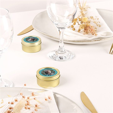 Bougie communion tampon étoilé - Mise en situation