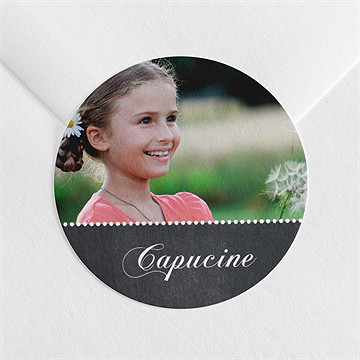 Sticker communion dentelle rose