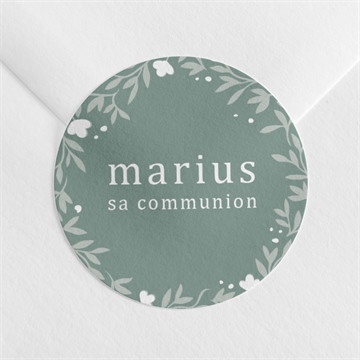 Sticker communion gaufrage émeraude