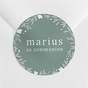 Sticker communion gaufrage émeraude