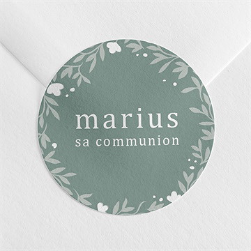 Sticker communion gaufrage émeraude