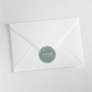 Sticker communion gaufrage émeraude - Mise en situation