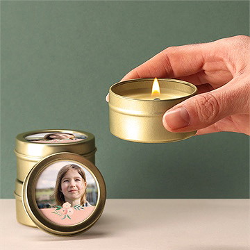 Bougie communion rose tendre - Bougie allumée