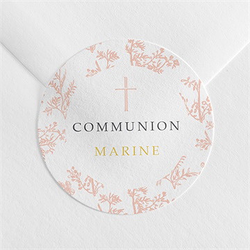 Sticker communion gravures végétales