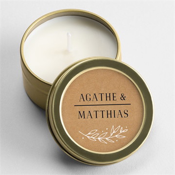 Bougie mariage kraft champêtre