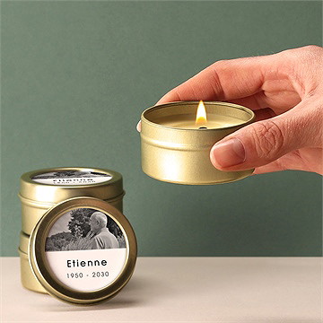 Bougie souvenir hommage tout en image - Bougie allumée