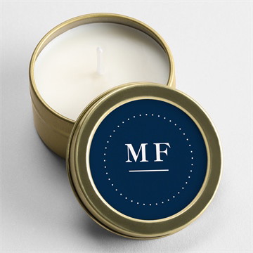 Bougie mariage bleu romantique