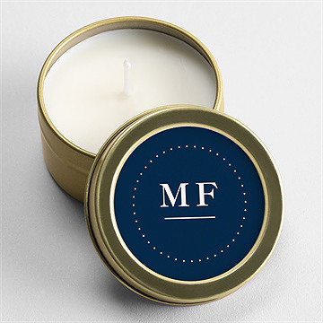 Bougie mariage bleu romantique