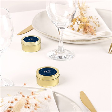 Bougie mariage bleu romantique - Mise en situation