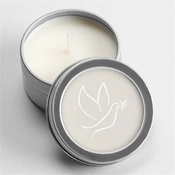 Bougie souvenir colombe de l'espérance