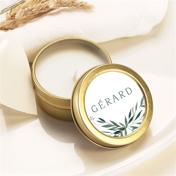 Bougie souvenir mémento dorure argent