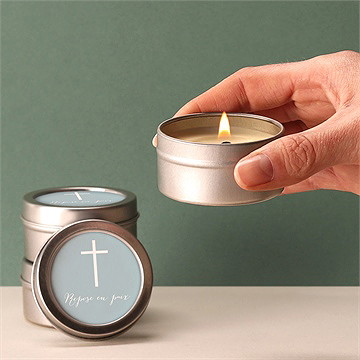 Bougie souvenir simple elégance - Bougie allumée