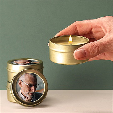 Bougie souvenir son beau portrait - Bougie allumée
