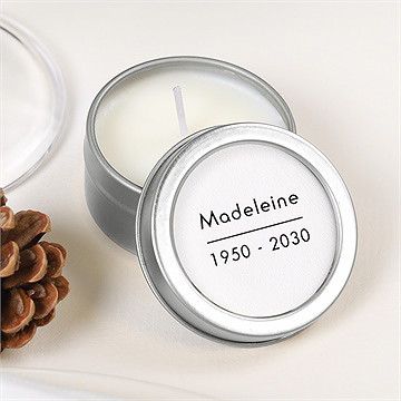 Bougie souvenir son initiale argentée