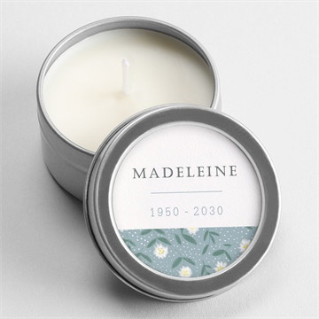 Bougie souvenir esquisse fleurie