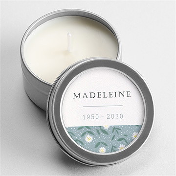 Bougie souvenir esquisse fleurie