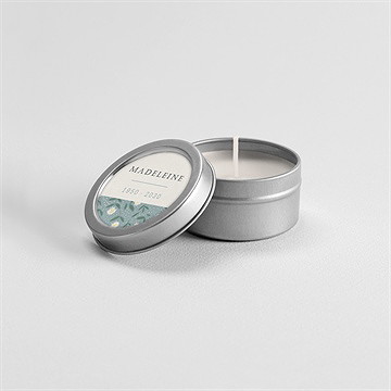 Bougie souvenir esquisse fleurie - Mise en situation