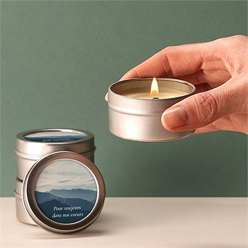 Bougie souvenir oraison - Bougie allumée