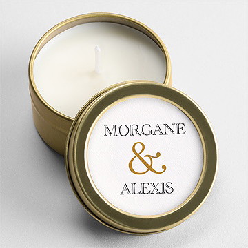 Bougie mariage lettre moderne