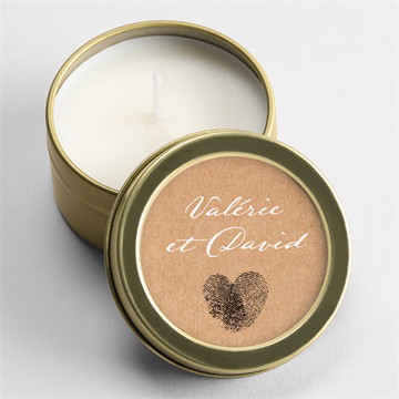 Bougie mariage coeur croisé