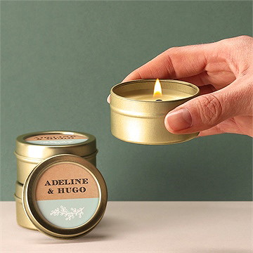 Bougie mariage petite cocotte - Bougie allumée