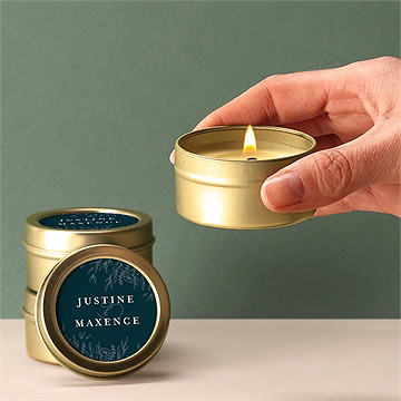 Bougie mariage bleu royal - Mise en situation