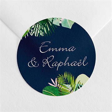Sticker mariage en bleu et vert
