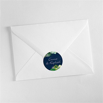 Sticker mariage en bleu et vert - Mise en situation