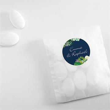 Sticker mariage en bleu et vert - Mise en situation