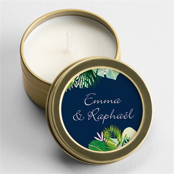 Bougie mariage en bleu et vert