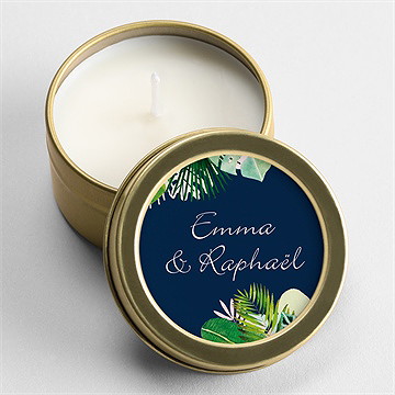 Bougie mariage en bleu et vert