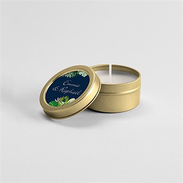 Bougie mariage en bleu et vert - Mise en situation