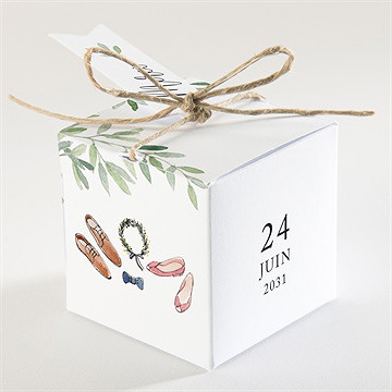 Boîte de dragées mariage le fil de notre histoire - Dos de la boîte