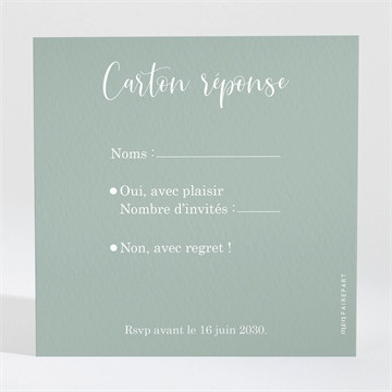 Carton réponse mariage a l'unisson 2 volets