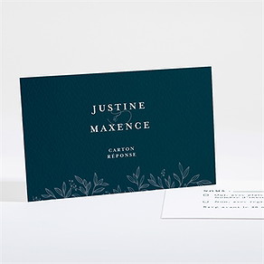 Carton réponse mariage bleu royal