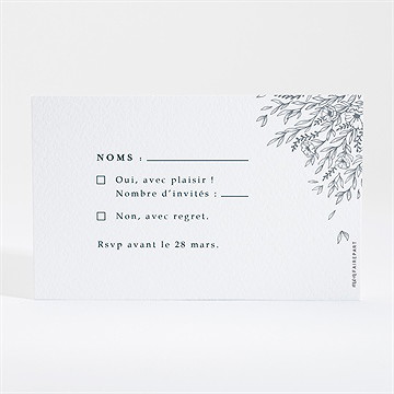 Carton réponse mariage bleu royal - Dos du carton