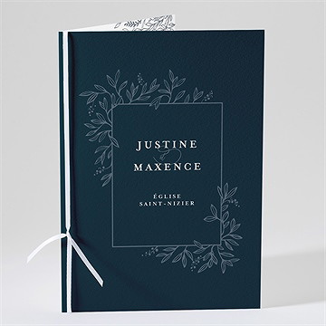 Livret de messe mariage bleu royal