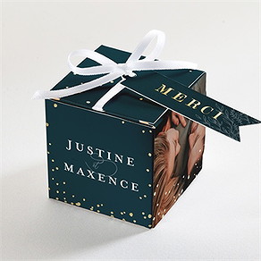 Boîte de dragées mariage bleu royal