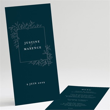 Menu mariage bleu royal