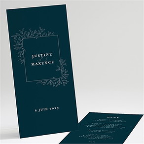 Menu mariage bleu royal