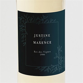 Etiquette de bouteille mariage bleu royal