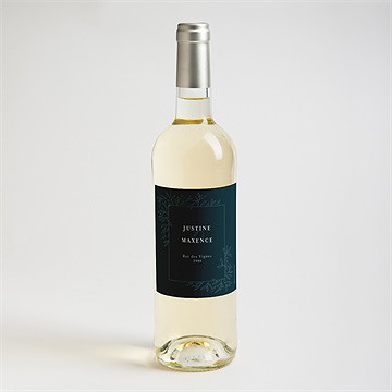 Etiquette de bouteille mariage bleu royal - Mise en situation