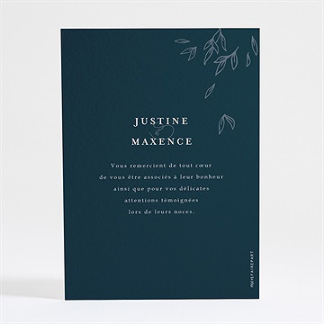 Remerciement mariage bleu royal - Dos du remerciement