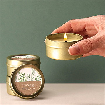 Bougie mariage feuillage d'été - Mise en situation