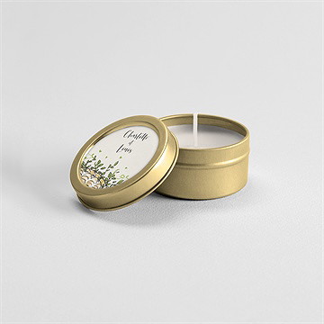 Bougie mariage fusion champêtre - Mise en situation