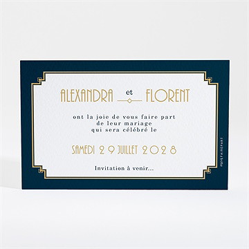 Save the Date mariage art déco - Dos du save the date